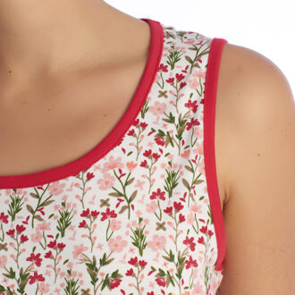 Damen-Schlafanzug aus Baumwolle mit breiten Trägern KL45250 Rood - XL