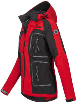 Damen Softshell Jacke AS181 Rot - Schwarz Größe XXXXXL - Gr.50 Zwart