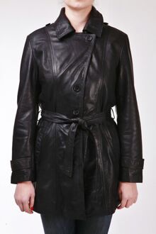 Dames 3/4 lengte strikriem trenchcoat-Oldbury Zwart - EU 42 / UK 14