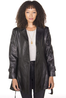 Dames 3/4 lengte trenchcoat-Ranchi Zwart - EU 38 / UK 10