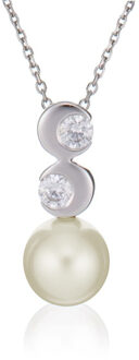 Dames 925 Sterling Zilver Hanger met Ketting - Wit ZH-4698 - One Size