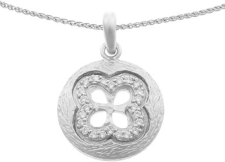 Dames 925 Sterling Zilver Set: Ketting-Pendant + Oorbellen - Zilver SET-5256