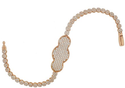 Dames 925 Sterling Zilveren Armband - Roze ZA-6094 Rosé - One Size