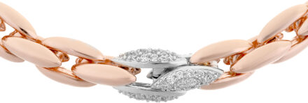 Dames 925 Sterling Zilveren Armband - Roze ZA-7159 - maat Rosé