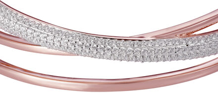 Dames 925 Sterling Zilveren Armband - Roze ZA-7408 - maat Rosé