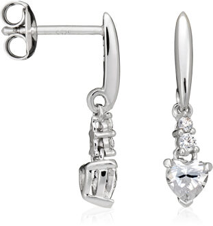 Dames 925 Sterling Zilveren Dangle Oorbellen - Zilver ZO-5136 - One Size