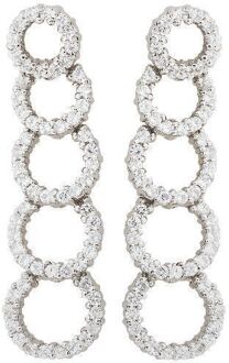 Dames 925 Sterling Zilveren Dangle Oorringen - Zilver ZO-5762 - One Size