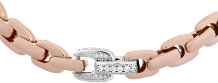 Dames 925 Sterling Zilveren Halsketting - Roze ZK-7158 Rosé