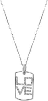 Dames 925 Sterling Zilveren Hanger met Ketting - Wit ZH-4368 - One Size