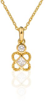 Dames 925 Sterling Zilveren Ketting met Hanger - Goud ZH-6032/2 - One Size