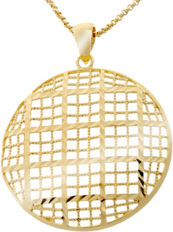 Dames 925 Sterling Zilveren Ketting met Hanger - Goud ZK-7189/G - maat