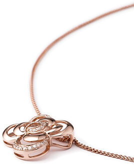 Dames 925 Sterling Zilveren Ketting met Hanger - Roze ZH-4864/1 Rosé