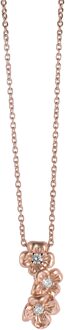 Dames 925 Sterling Zilveren Ketting met Hanger - Roze ZH-6018/1 Rosé - One Size