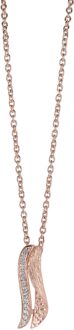 Dames 925 Sterling Zilveren Ketting met Hanger - Roze ZH-6030/1 Rosé