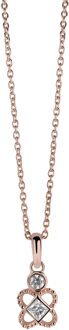 Dames 925 Sterling Zilveren Ketting met Hanger - Roze ZH-6032/1 Rosé