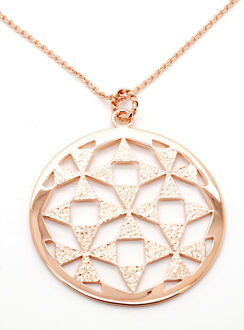 Dames 925 Sterling Zilveren Ketting met Hanger - Roze ZH-6037/1 Rosé