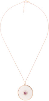 Dames 925 Sterling Zilveren Ketting met Hanger - Roze ZH-7293/1 Rosé - One Size