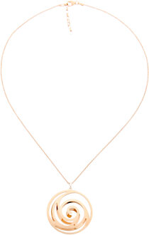 Dames 925 Sterling Zilveren Ketting met Hanger - Zilver/Roze ZH-6010 - maat Zilver en roségoud