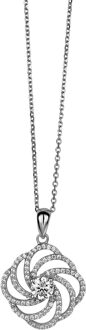 Dames 925 Sterling Zilveren Ketting met Hanger - Zilver ZH-4800