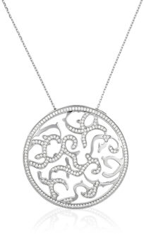 Dames 925 Sterling Zilveren Ketting met Hanger - Zilver ZH-4881