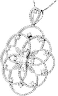 Dames 925 Sterling Zilveren Ketting met Hanger - Zilver ZH-7213