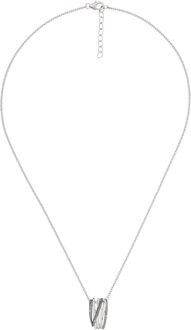 Dames 925 Sterling Zilveren Ketting met Hanger - Zilver/Zwart ZH-6038/2 Zwart en zilver
