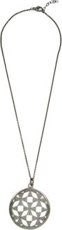 Dames 925 Sterling Zilveren Ketting met Hanger - Zwart ZH-6037/2