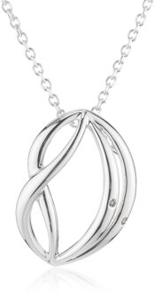 Dames 925 Sterling Zilveren Ketting met Hangertje - Zilver ZH-4641 - One Size