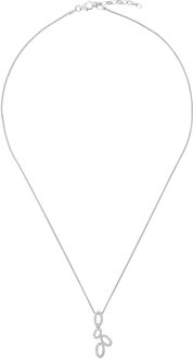 Dames 925 Sterling Zilveren Ketting met Hangertje - Zilver ZH-7308 - One Size
