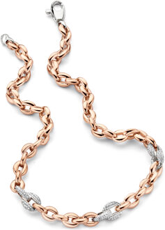 Dames 925 Sterling Zilveren Ketting - Roze ZK-7160 Rosé