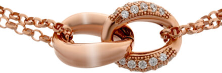 Dames 925 Sterling Zilveren Ketting - Roze ZK-7176/RG Rosé