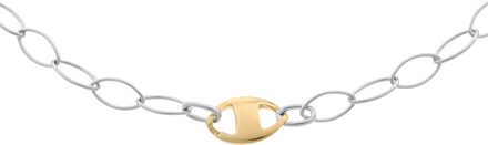 Dames 925 Sterling Zilveren Ketting - Zilver/Goud ZK-2649 Zilver en goud - One Size