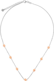 Dames 925 Sterling Zilveren Ketting - Zilver/Roze ZK-7385/40 Zilver en roségoud