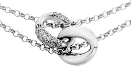 Dames 925 Sterling Zilveren Ketting - Zilver ZK-7176 - One Size