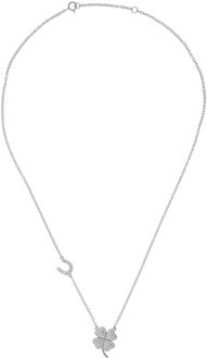 Dames 925 Sterling Zilveren Ketting - Zilver ZK-7364 - One Size