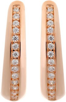 Dames 925 Sterling Zilveren Oorbellen - Roos ZO-6088 Rosé - One Size