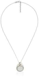 Dames 925 Sterling Zilveren Pendant met Ketting - Wit ZH-4569