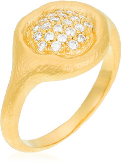 Dames 925 Sterling Zilveren Ring - Goud ZR-3924/1 - L