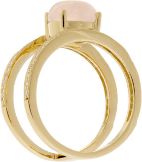 Dames 925 Sterling Zilveren Ring - Goud ZR-7122/G - R 1/2