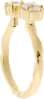 Dames 925 Sterling Zilveren Ring - Goud ZR-7128/G - R 1/2