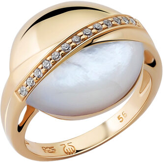 Dames 925 Sterling Zilveren Ring - Goud ZR-7506/G