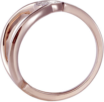 Dames 925 Sterling Zilveren Ring - Roos ZR-7439 Rosé - L