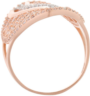 Dames 925 Sterling Zilveren Ring - Roze ZR-7003 Rosé - L