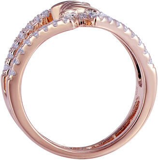 Dames 925 Sterling Zilveren Ring - Roze ZR-7422 Rosé - R 1/2