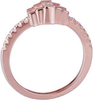 Dames 925 Sterling Zilveren Ring - Roze ZR-7443 Rosé - O 1/2