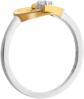 Dames 925 Sterling Zilveren Ring - Zilver/Goud zr-7370/G Zilver en goud - K