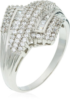 Dames 925 Sterling Zilveren Ring - Zilver R-3662 - L