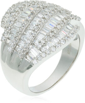 Dames 925 Sterling Zilveren Ring - Zilver R-3667 - R 1/2