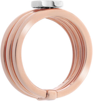 Dames 925 Sterling Zilveren Ring - Zilver/Rosé ZR-7283 Zilver en roségoud - M