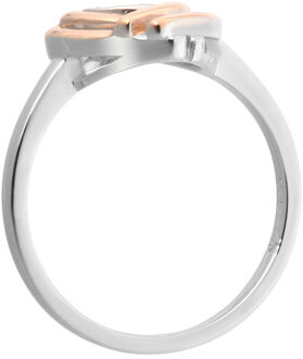 Dames 925 Sterling Zilveren Ring - Zilver/Roze zr-7368/RG Zilver en roségoud - L